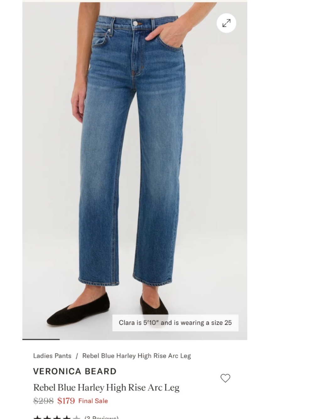Veronica Beard Rebel Blue High-Rise Straight Arc Jeans